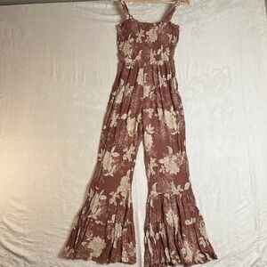 Mimi Chica Floral Jumpsuit - Brown and Cream